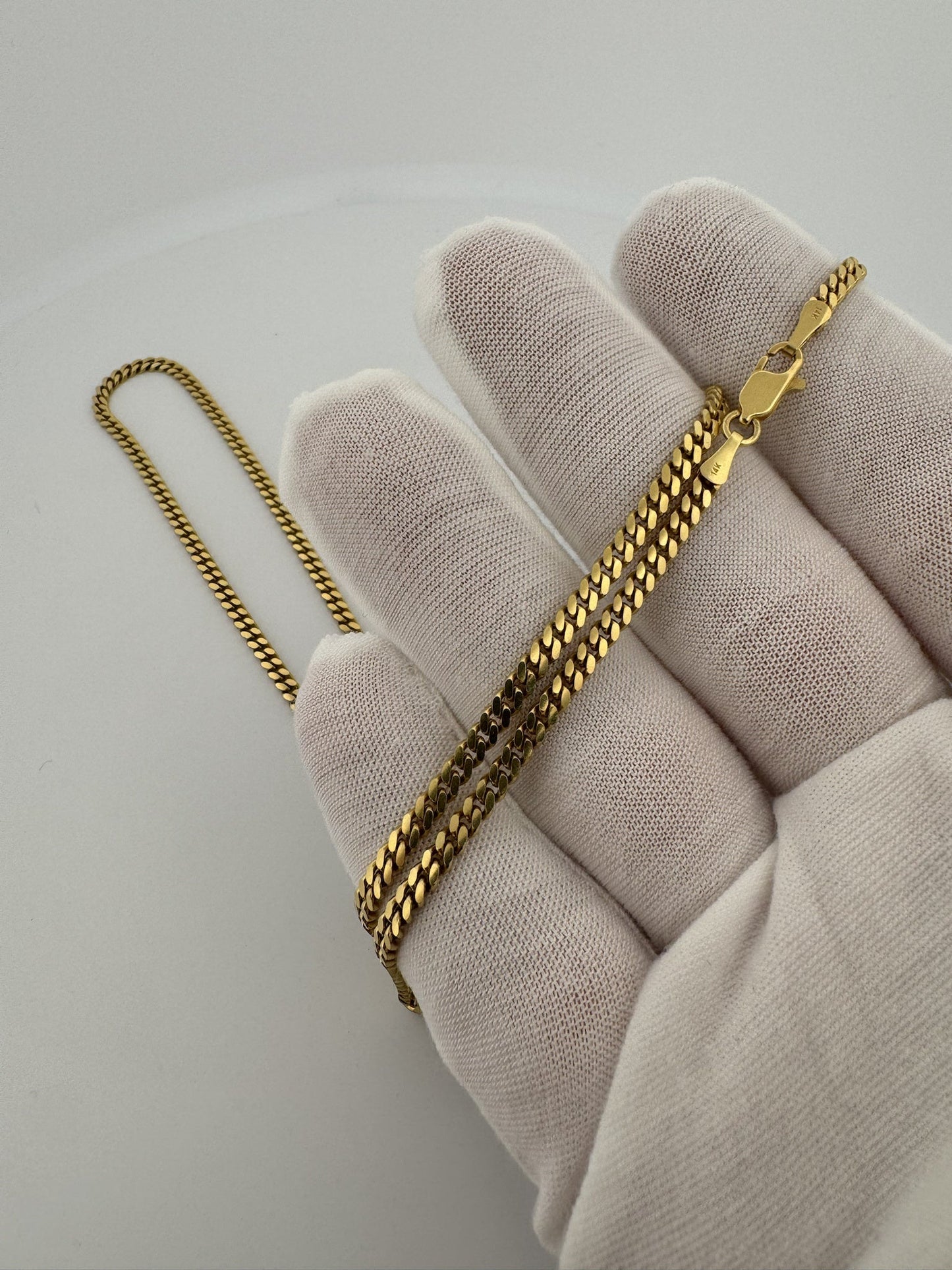 22” 14k Yellow Gold Cuban 3mm Lobster Clasp 16.32g