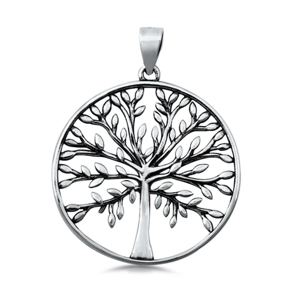 Sterling Silver Tree of Life Pendant Branch Leaf Family Cutout Charm 925 New