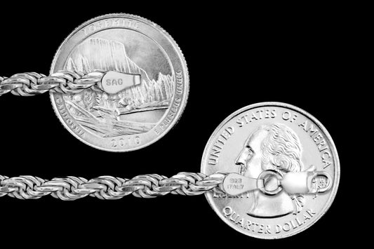 Rope Rhodium Plated 120 - 5.8mm - Sterling Silver Rope Chain Necklace