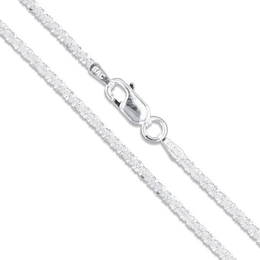 Criss Cross 080 - 4.3mm - Sterling Silver Criss Cross Chain Necklace