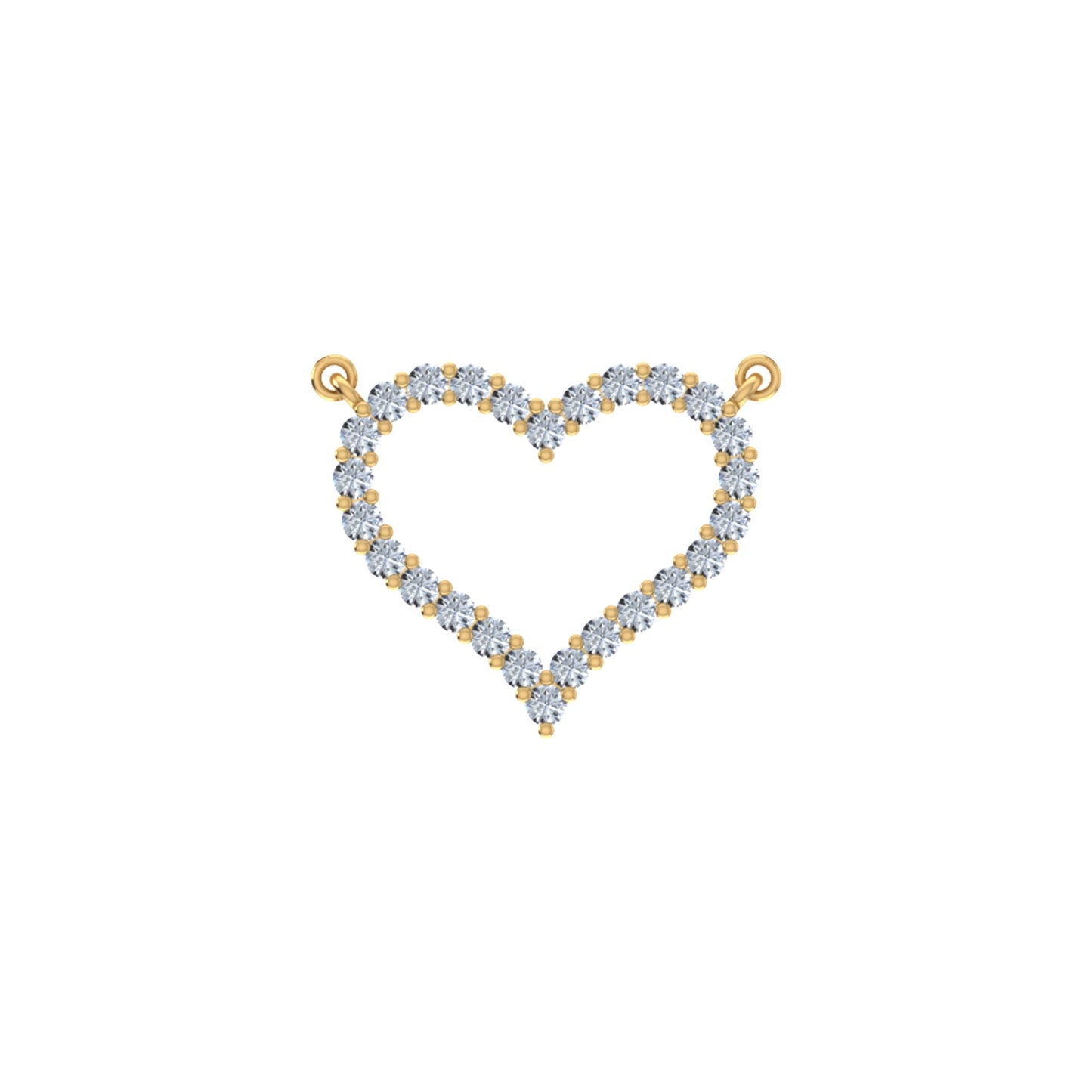 10K Yellow Gold Round Diamond Womens Heart Pendant 1/2 Cttw