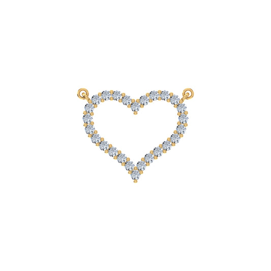 10K Yellow Gold Round Diamond Womens Heart Pendant 1/2 Cttw