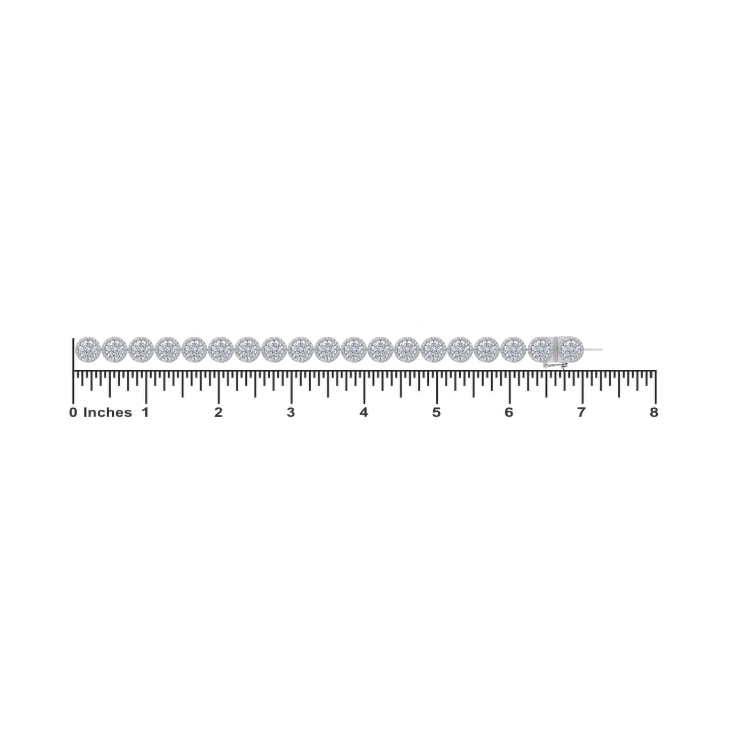 10K White Gold Round Diamond Womens Designer 8" Bracelet 8-3/8 Cttw