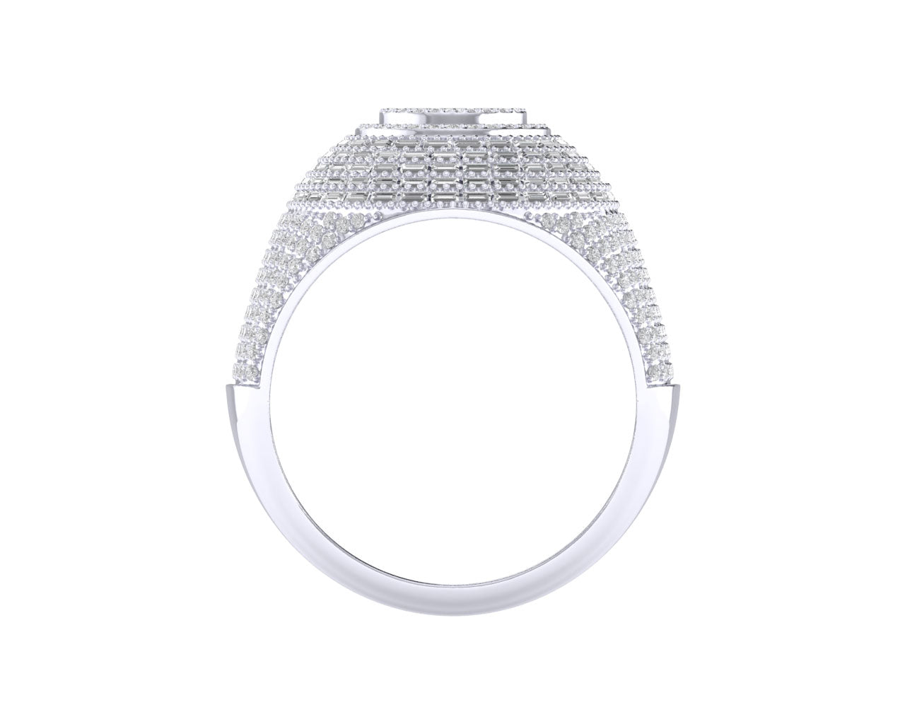 Sterling Silver Round Baguette Diamond Designer SZ 10 Mens Ring 1/1-2 Cttw