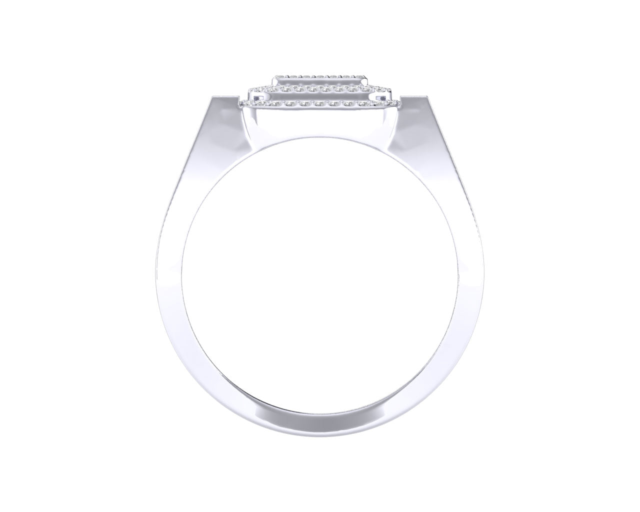 Sterling Silver Round Diamond Square Designer SZ 10 Mens Ring 3/4 Cttw