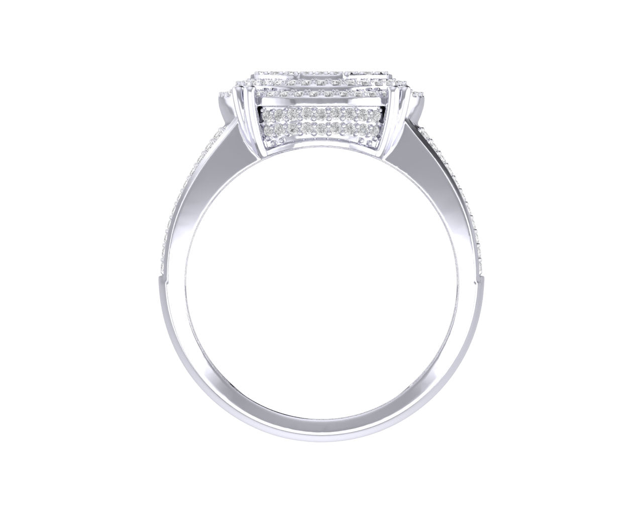 Sterling Silver Round Diamond Double Halo Designer SZ 10 Mens Ring 7/8 Cttw