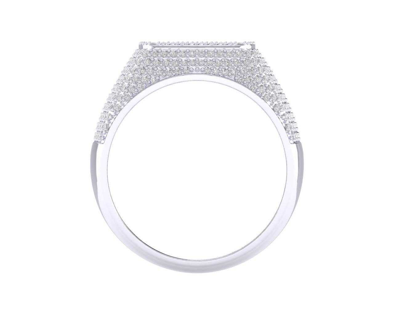 Sterling Silver Round Baguette Diamond SZ 10 Mens Designer Ring 1-1/2 Cttw