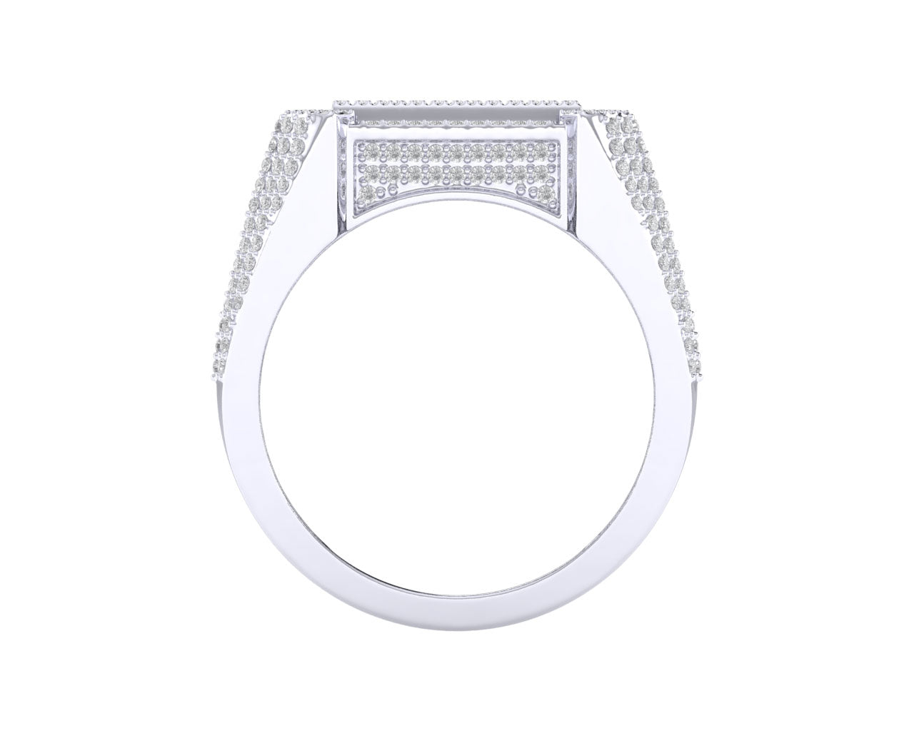 Sterling Silver Round Baguette Diamond SZ 10 Mens Designer Ring 1-7/8 Cttw