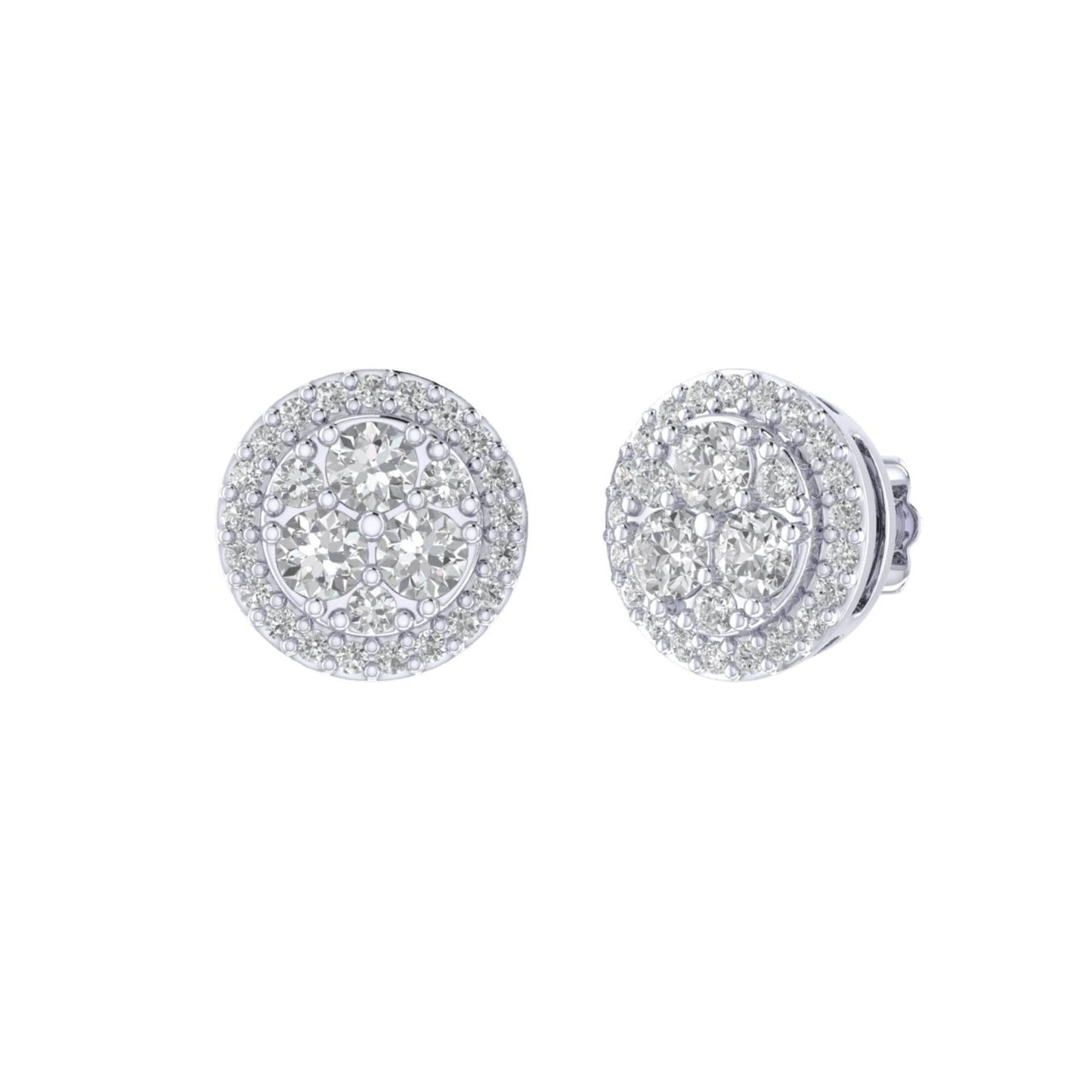 Sterling Silver Round Diamond Circle Designer Stud Earring RP 1/4 Cttw