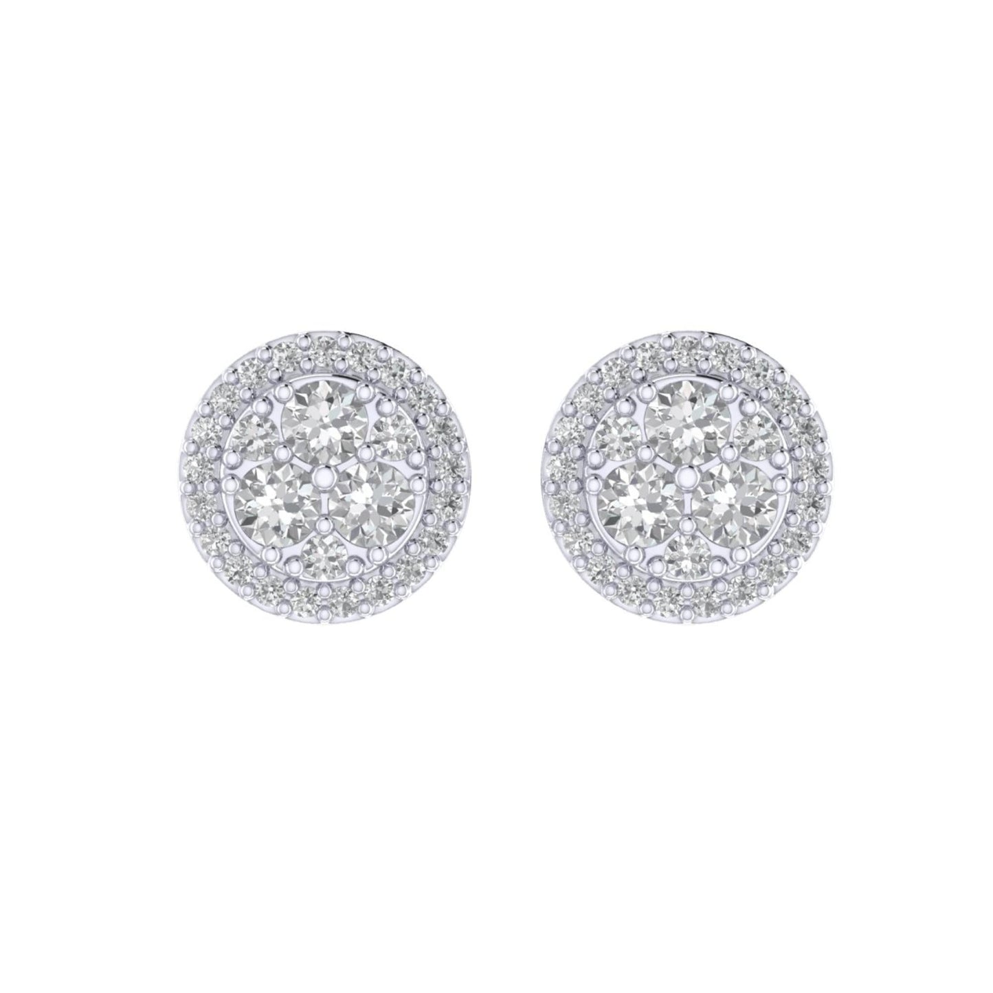 Sterling Silver Round Diamond Circle Designer Stud Earring RP 1/4 Cttw