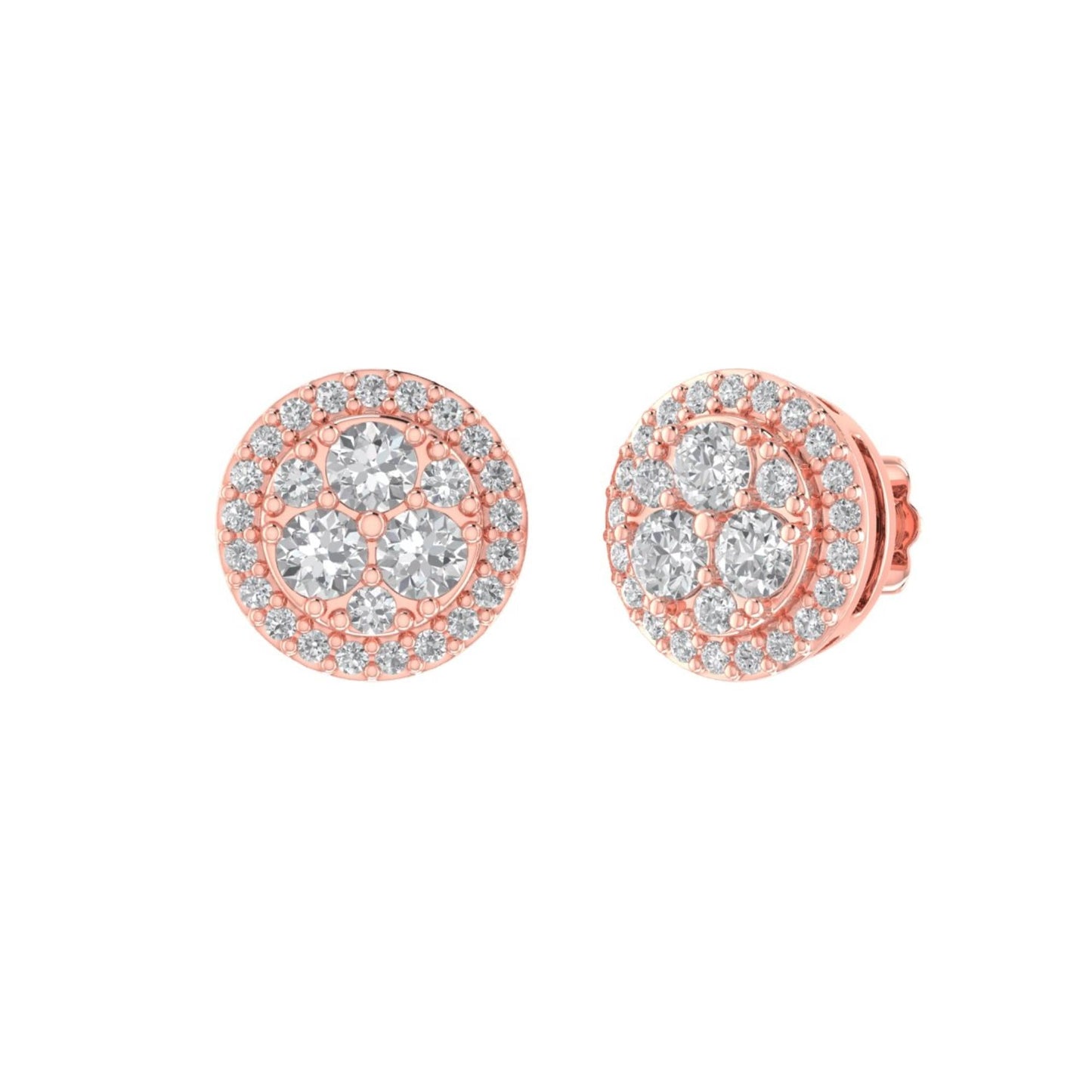 Sterling Silver Round Diamond Circle Designer Stud Earring RP+PP 1/4 Cttw