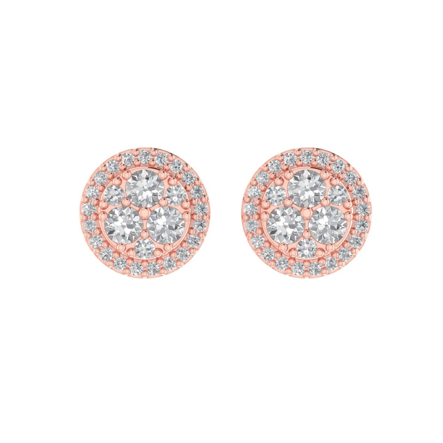 Sterling Silver Round Diamond Circle Designer Stud Earring RP+PP 1/4 Cttw