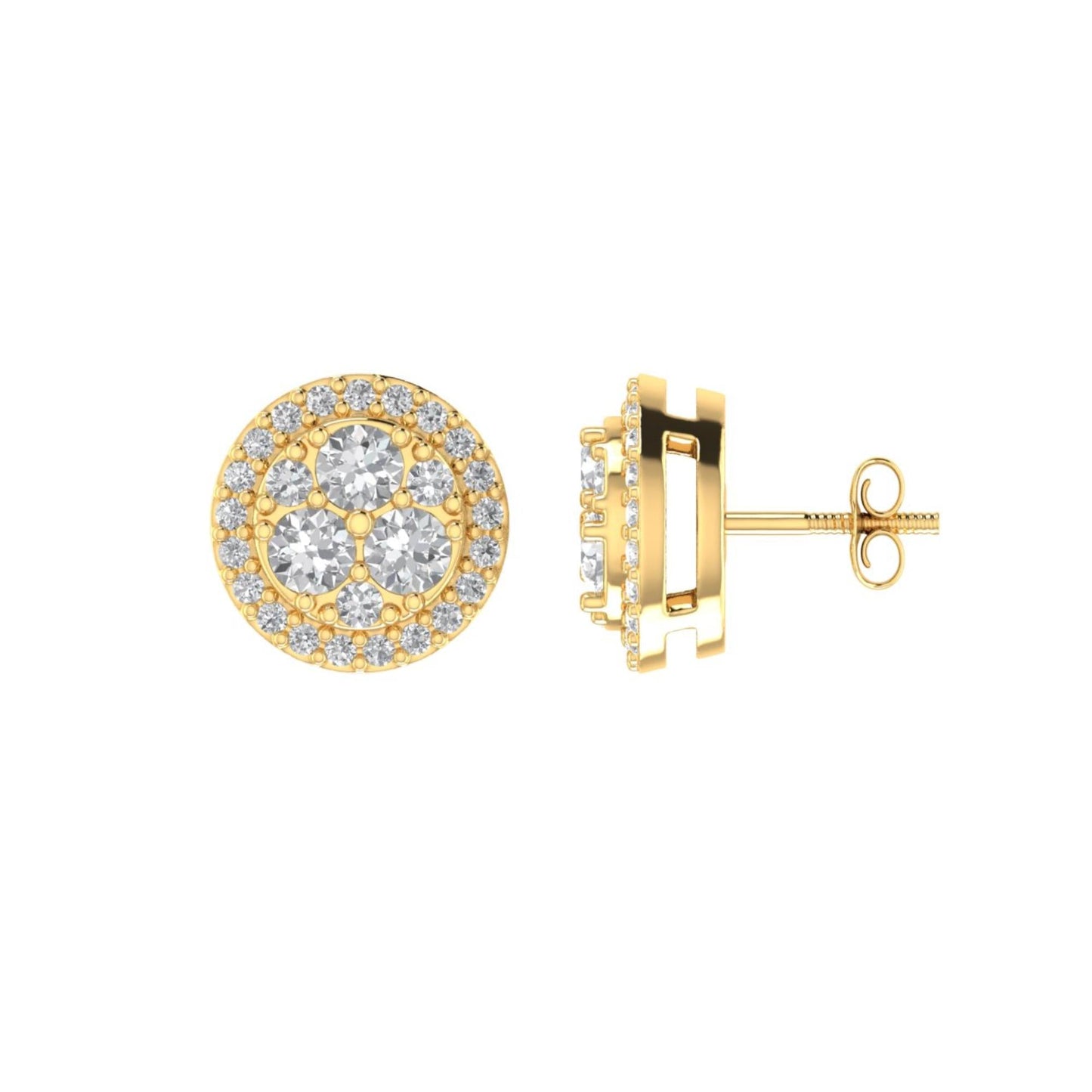 Sterling Silver Round Diamond Circle Designer Stud Earring RP+GP 1/4 Cttw