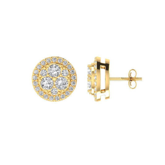Sterling Silver Round Diamond Circle Designer Stud Earring RP+GP 1/4 Cttw