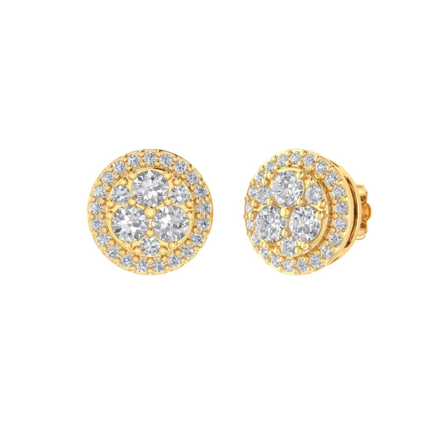 Sterling Silver Round Diamond Circle Designer Stud Earring RP+GP 1/4 Cttw