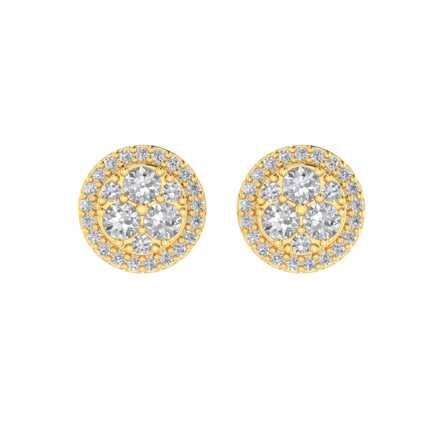 Sterling Silver Round Diamond Circle Designer Stud Earring RP+GP 1/4 Cttw