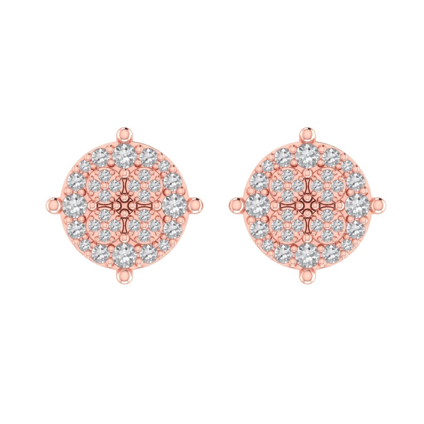 Sterling Silver Round Diamond Circle Designer Stud Earring RP+PP 3/8 Cttw