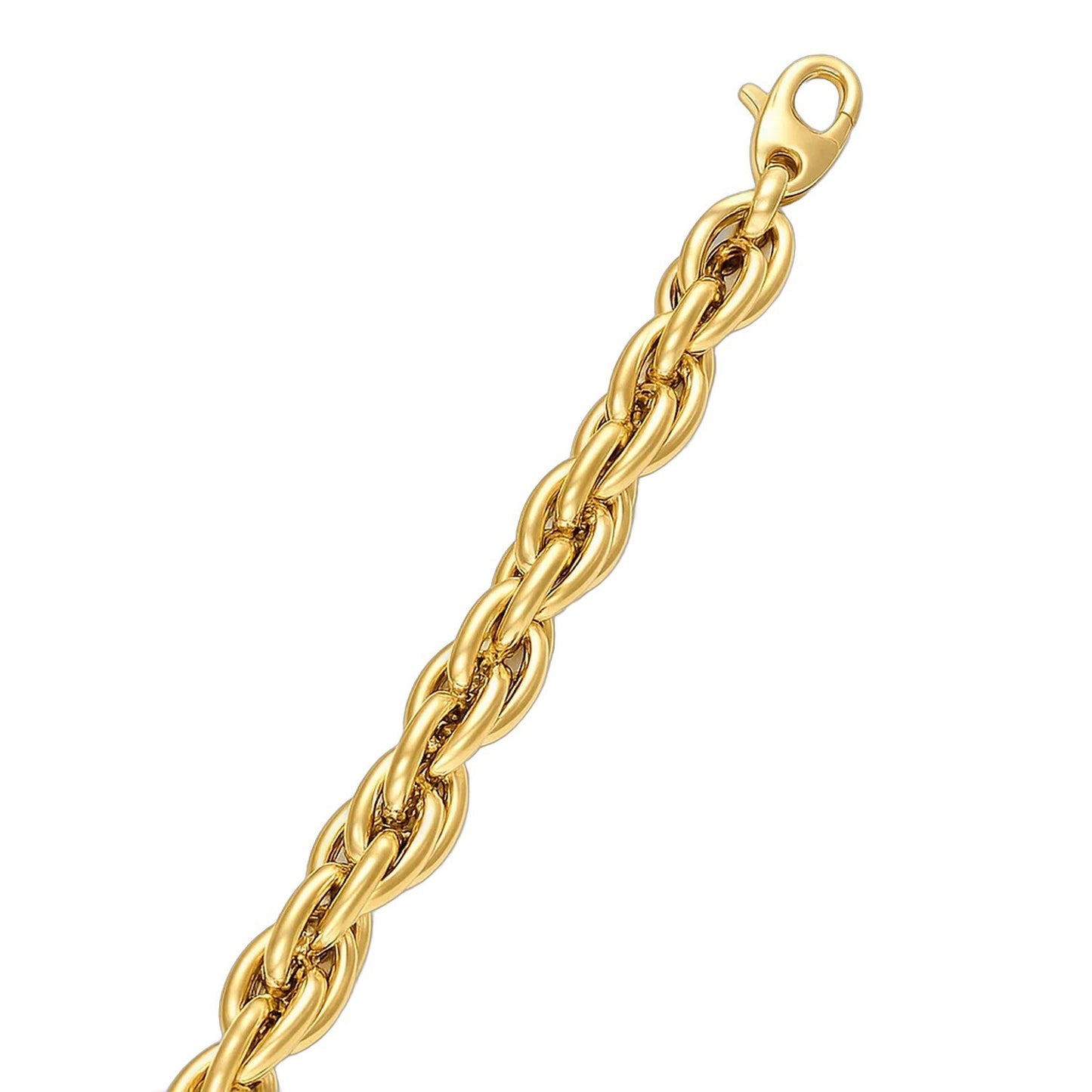 Double Oval Link Chain Bracelet in 14k Yellow Gold (10.00 mm)