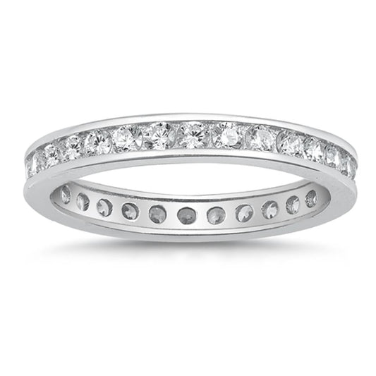 Clear CZ Elegant Simple Thumb Ring New .925 Sterling Silver Band Sizes 3-10