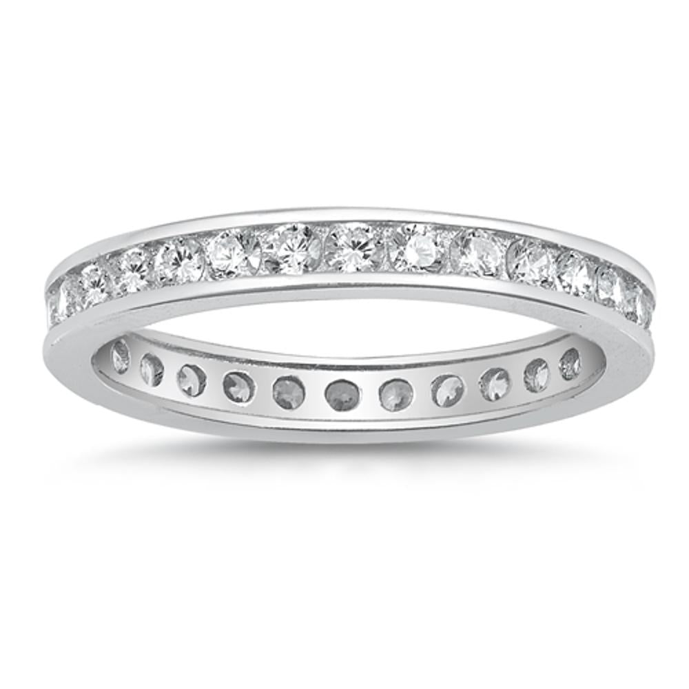 Clear CZ Elegant Simple Thumb Ring New .925 Sterling Silver Band Sizes 3-10