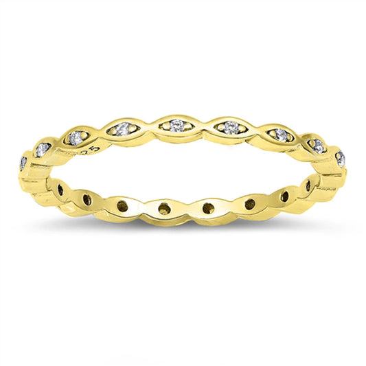 Clear CZ Repeating Marquise Shape Halo Ring 925 Sterling Silver Sizes 3-10