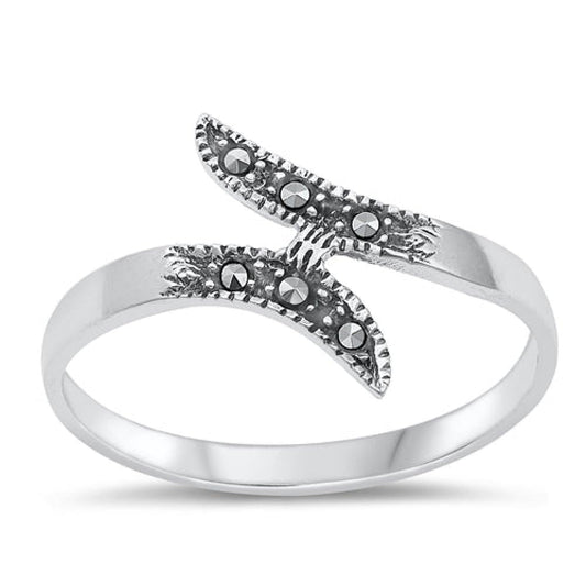Sterling Silver Marcasite Spoon Ring