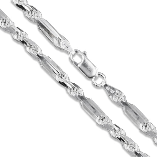 FigaRope 120 - 6mm - Sterling Silver FigaRope Chain Necklace