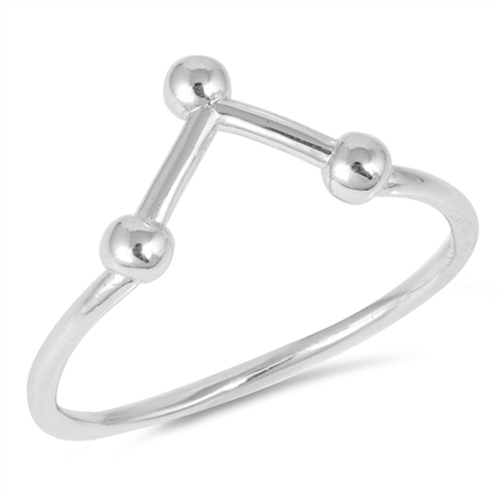 Triangle Ball Bead Constellation Ring New .925 Sterling Silver Band Sizes 4-10