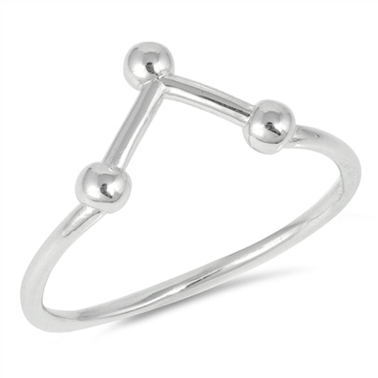 Triangle Ball Bead Constellation Ring New .925 Sterling Silver Band Sizes 4-10
