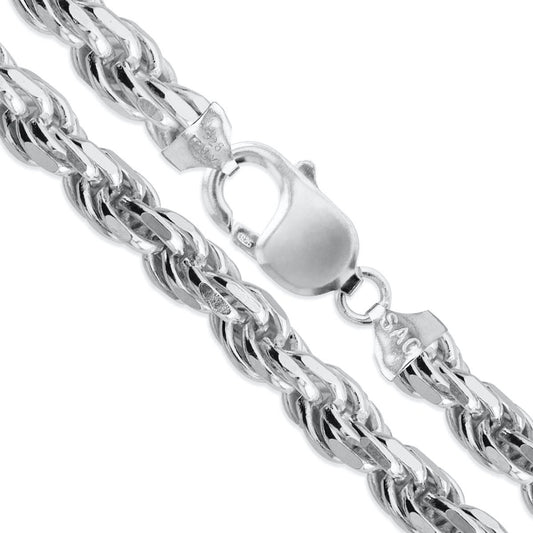 Rope 250 - 12mm - Sterling Silver Rope Chain Necklace