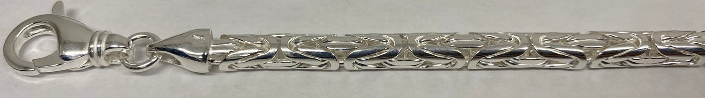 Round Byzantine - 5.3mm - Sterling Silver Round Byzantine Chain Necklace