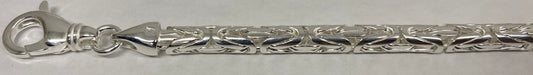 Round Byzantine - 5.3mm - Sterling Silver Round Byzantine Chain Necklace