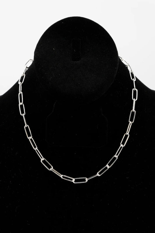 Paper Clip 110 - 5mm - Sterling Silver Paper Clip Chain Necklace