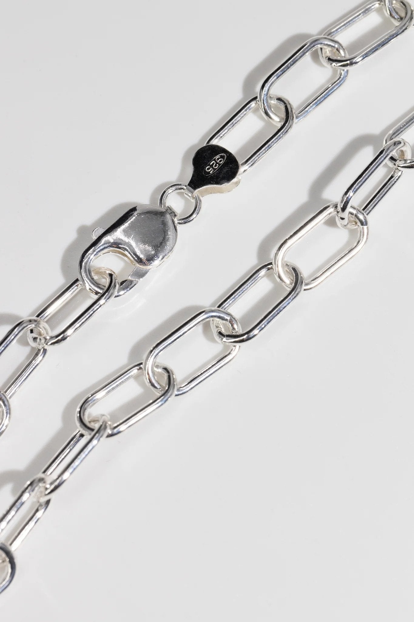 Paper Clip 180 - 9mm - Sterling Silver Paper Clip Chain Necklace