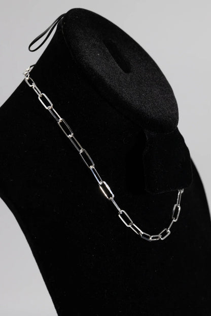 Paper Clip Flat 100 - 5.8mm - Sterling Silver Paper Clip Chain Necklace