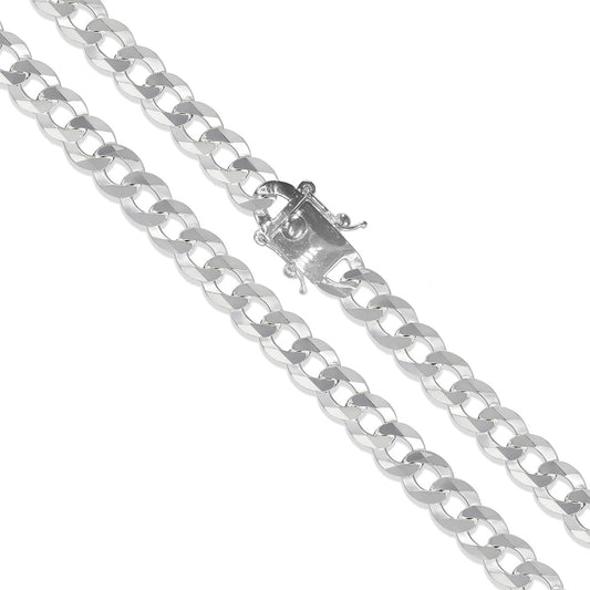 Curb 220 Box Lock - 10.3mm - Sterling Silver Curb Chain Necklace