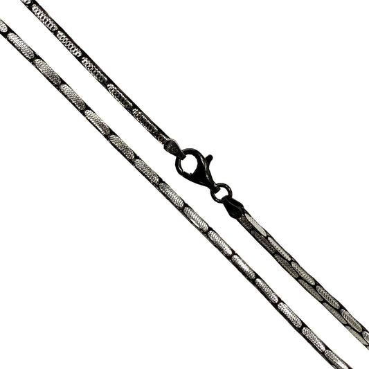 Cardano 150 - 2.5mm - Sterling Silver Black 2-Tone Diamond-Cut Chain
