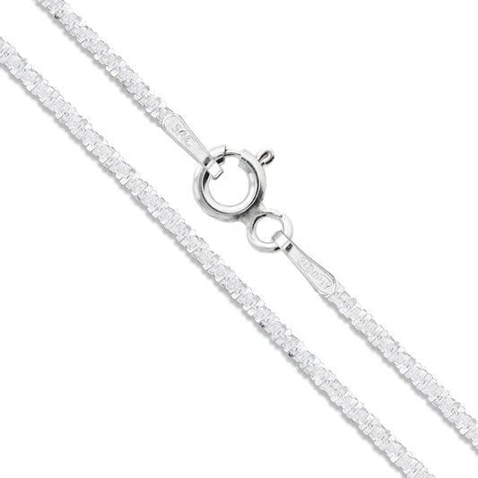Criss Cross 020 - 1.3mm - Sterling Silver Criss Cross Chain Necklace