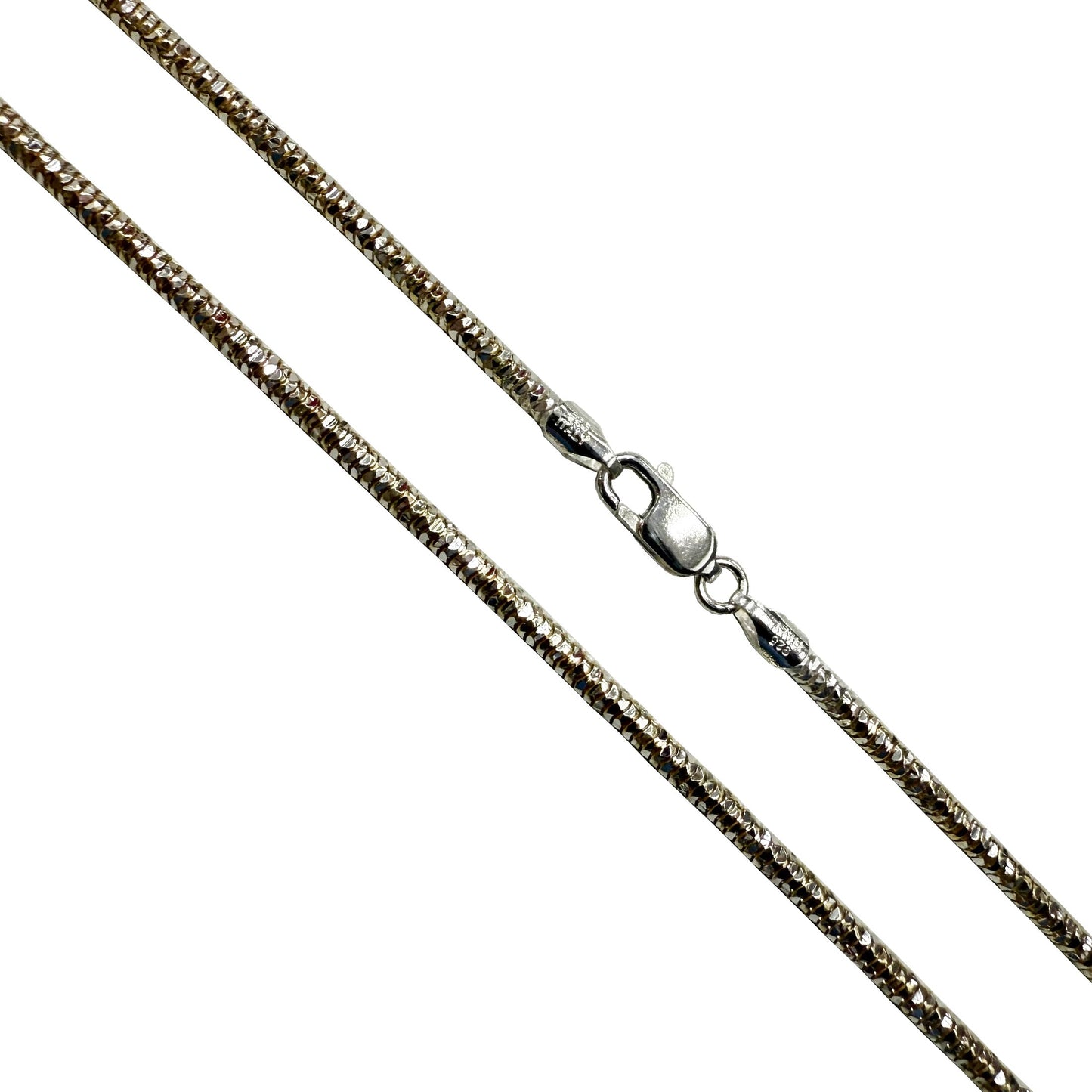 Snake Prism 240 - 2.5mm - Sterling Silver Gold Plated 2-Tone DC Flex Chain