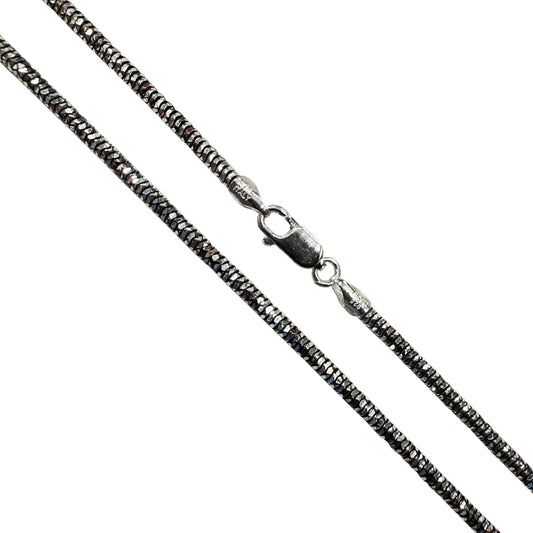 Snake Prism 240 - 2.5mm - Sterling Silver Black Plated 2-Tone DC Flex Chain