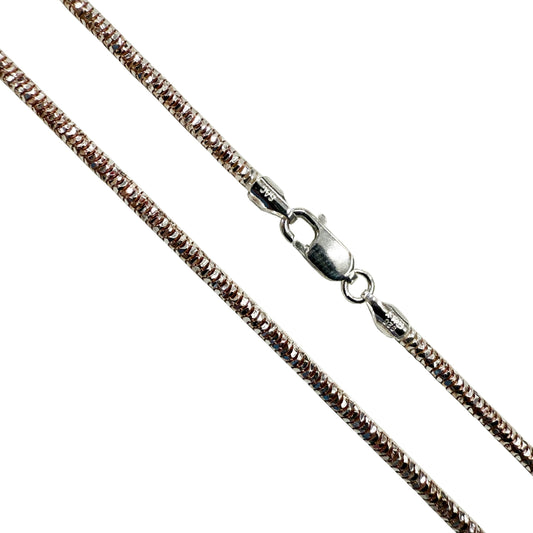 Snake Prism 240 - 2.5mm - Sterling Silver Gold Plated 2-Tone DC Flex Chain
