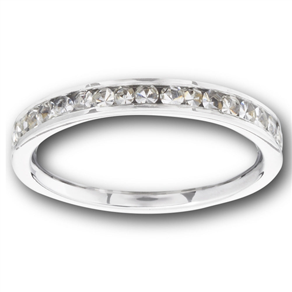 Stainless Steel Ring with Clear CZ