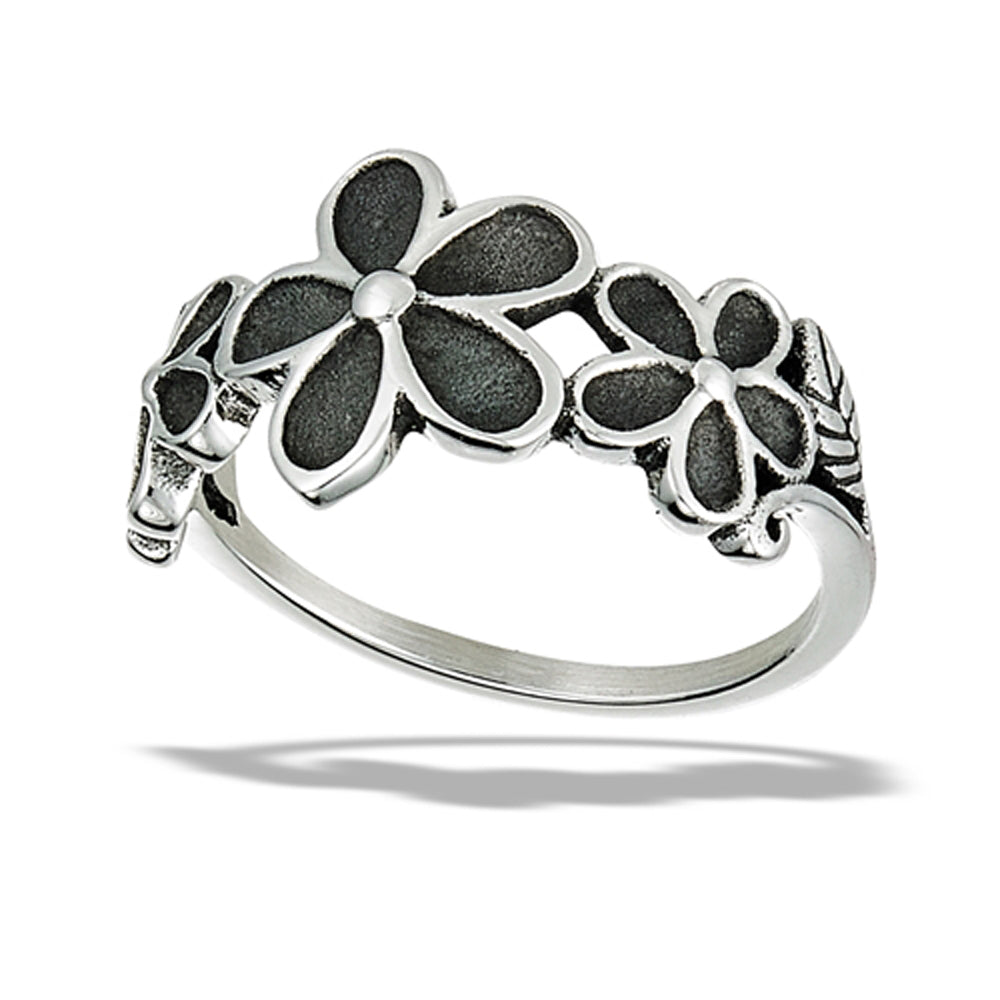 Stainless Steel Triple Flower Ring