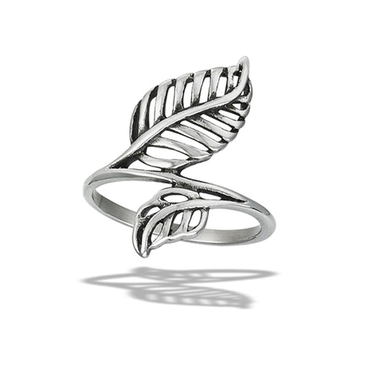 Stainless Steel Leaf Ring