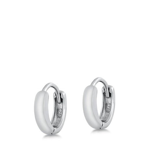 Sterling Silver Unique Chunky Hoop High Polished Earrings 925 New