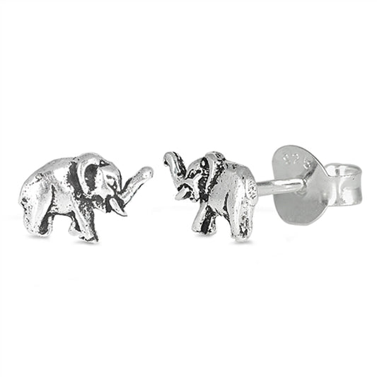 Sterling Silver Cute Elephant Animal Classic Simple Earrings 925 New
