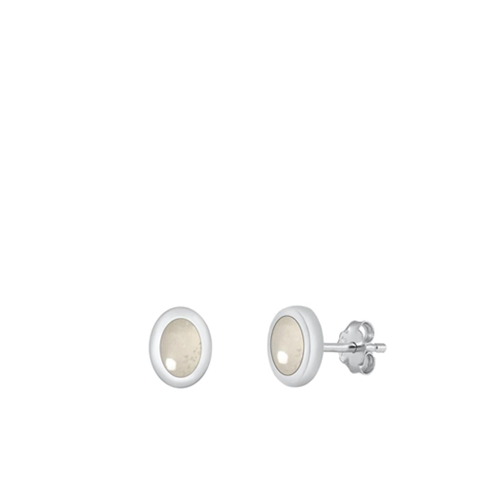 Sterling Silver Wholesale Moonstone High Polished Stud Earrings .925 New
