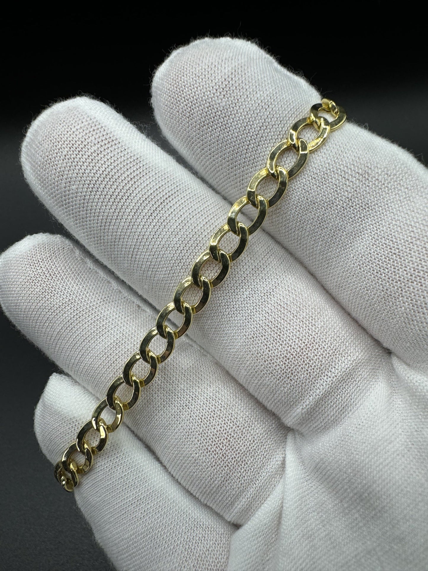 7.5” 14k Yellow Gold Curb Bracelet 6mm 4.34g