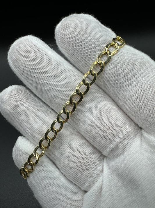 7.5” 14k Yellow Gold Curb Bracelet 6mm 4.34g