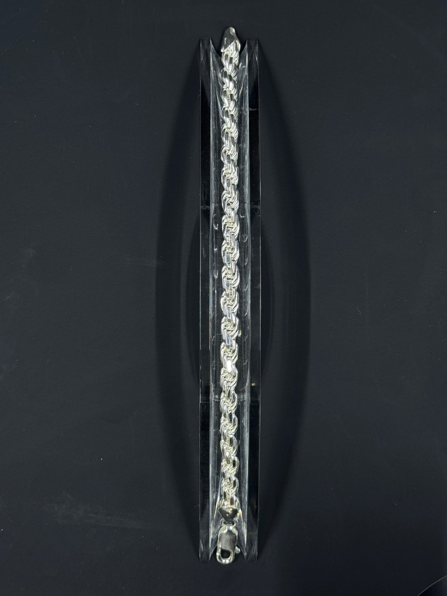 5.6mm Sterling Silver Rope Chain Bracelet – Multiple Lengths